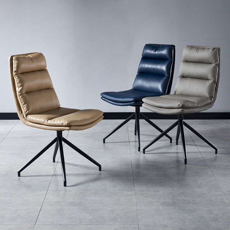 Sillas laterales de comedor de cuero de estilo contemporáneo Silla con respaldo sólido para cocina