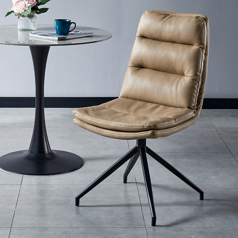 Sillas laterales de comedor de cuero de estilo contemporáneo Silla con respaldo sólido para cocina