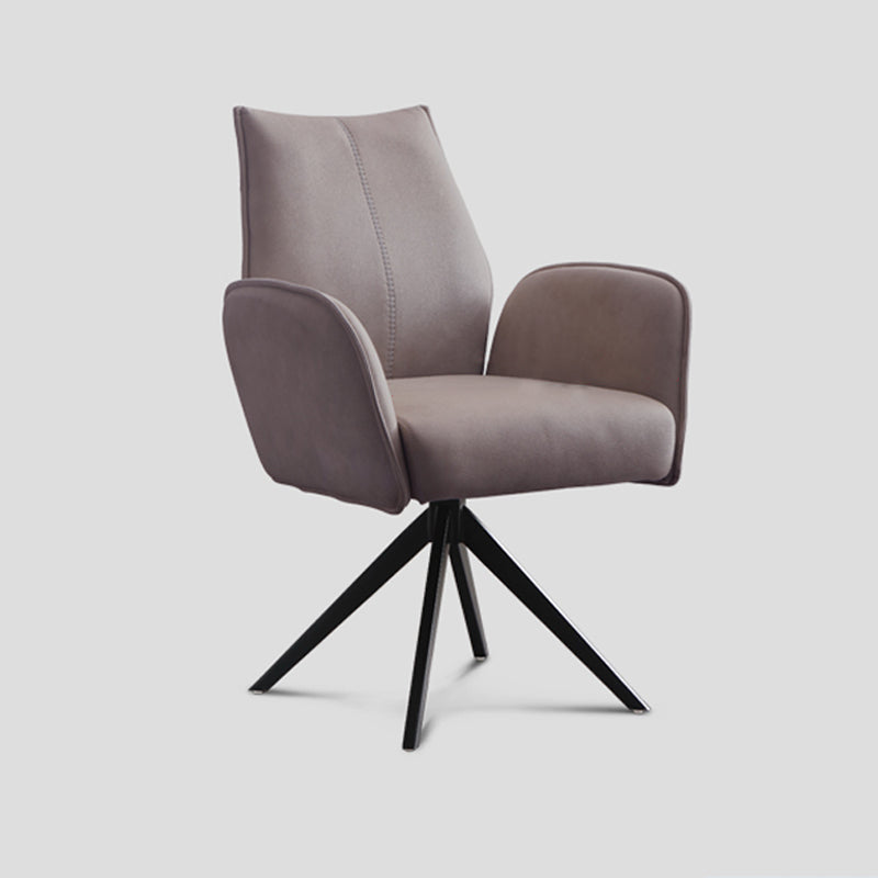 Sillas de comedor de piel sintética de diseño contemporáneo, sillas laterales con brazo trasero sólido para el hogar