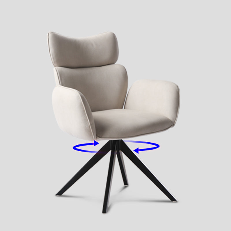 Sillas de comedor de piel sintética de diseño contemporáneo, sillas laterales con brazo trasero sólido para el hogar