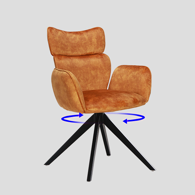 Sillas de comedor de piel sintética de diseño contemporáneo, sillas laterales con brazo trasero sólido para el hogar