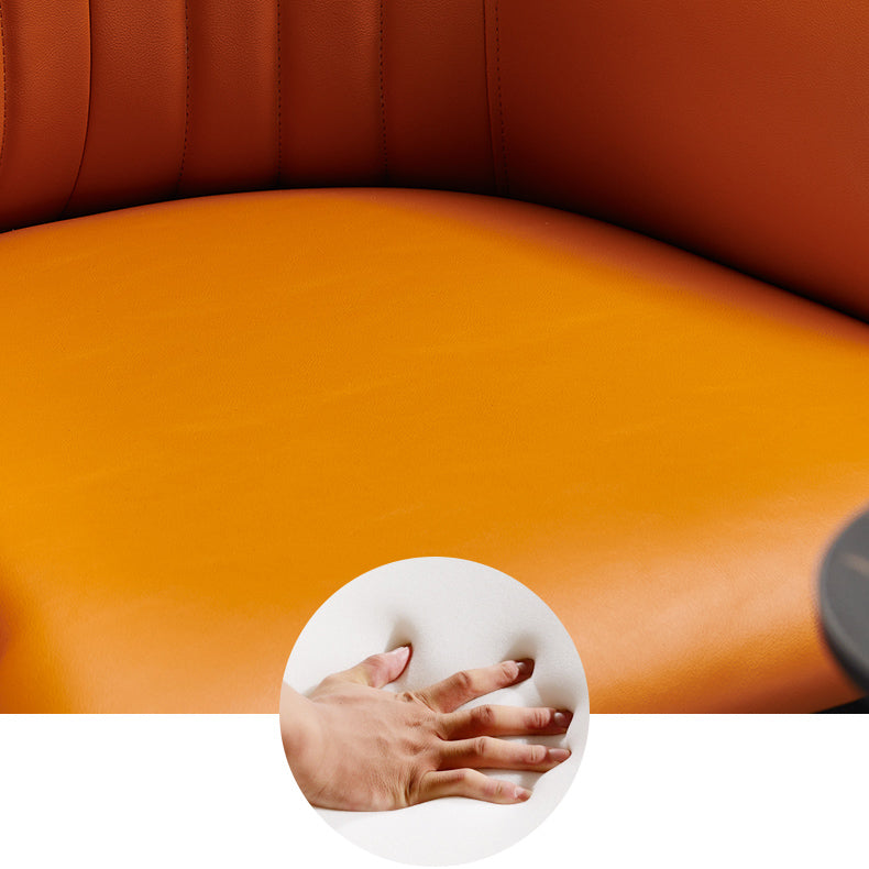 Silla lateral de comedor de cuero de diseño contemporáneo, sillón con respaldo sólido para uso doméstico