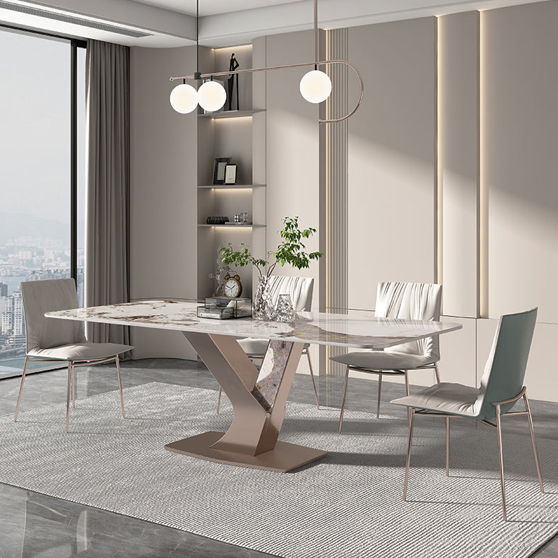 Silla lateral de comedor de cuero moderna, silla sin brazos con respaldo sólido de lujo para cocina