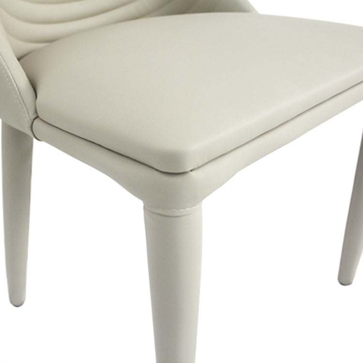 Silla de comedor de cuero PU moderna, sillas de comedor de metal sin brazos para uso doméstico