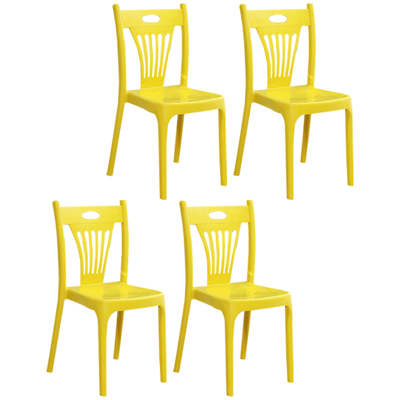 Silla de comedor de plástico de estilo moderno, silla lateral apilable sin brazos para cocina (juego de 4)