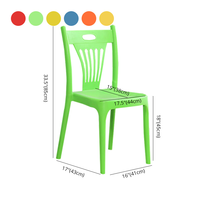 Silla de comedor de plástico de estilo moderno, silla lateral apilable sin brazos para cocina (juego de 4)
