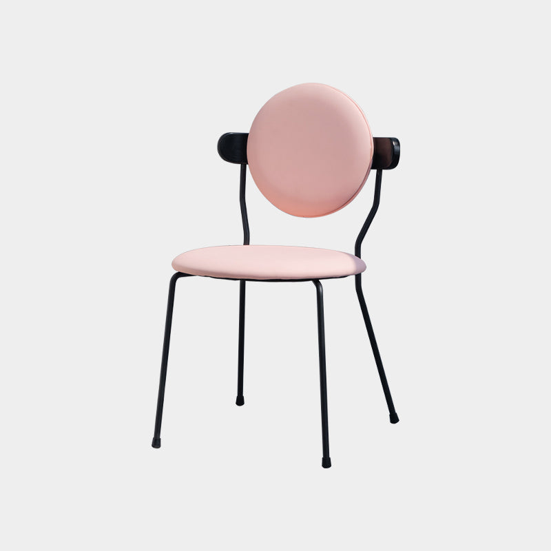 Silla de comedor estilo moderno Silla individual sin brazos de cocina con patas de metal
