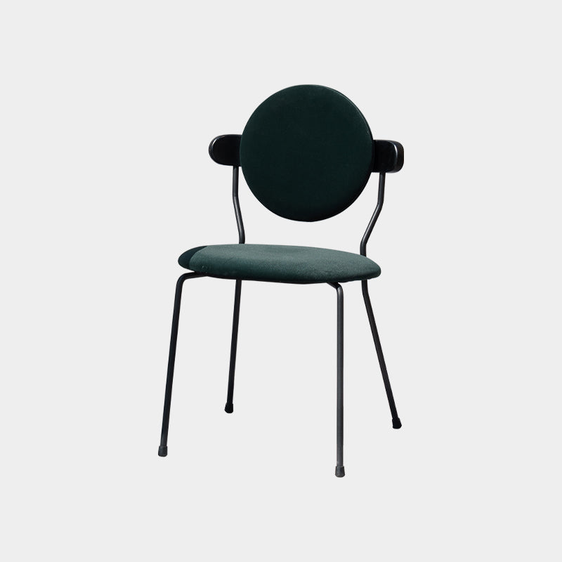 Silla de comedor estilo moderno Silla individual sin brazos de cocina con patas de metal