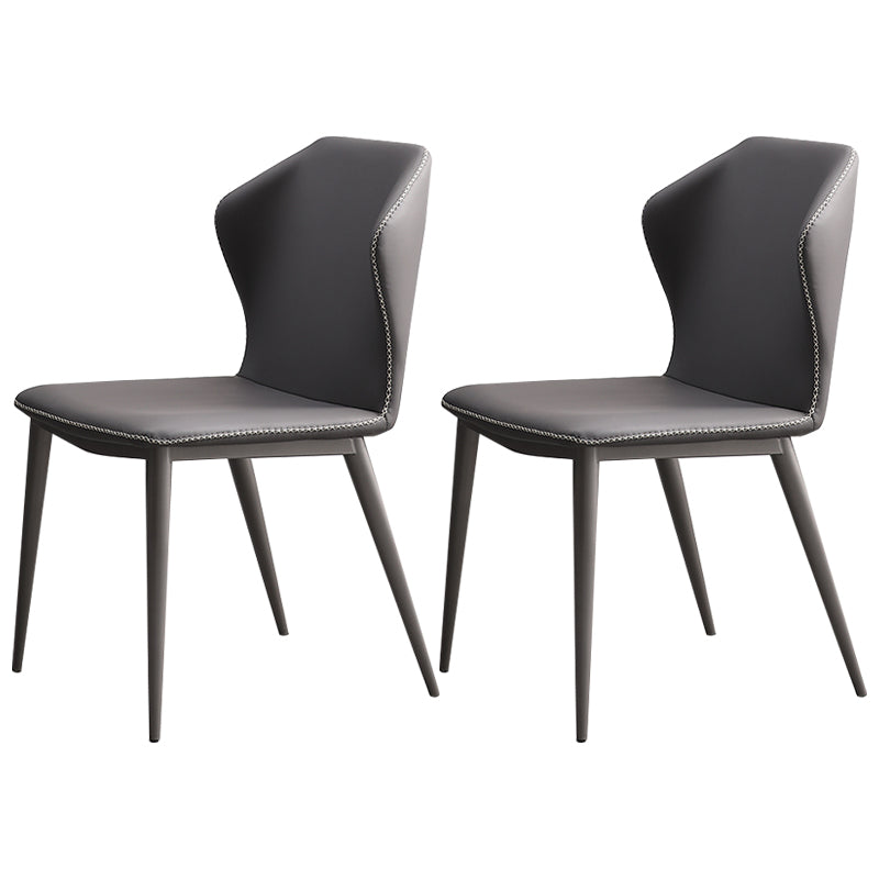 Silla de metal de cocina de estilo moderno Silla lateral sin brazos para comedor con respaldo orejero (juego de 2)