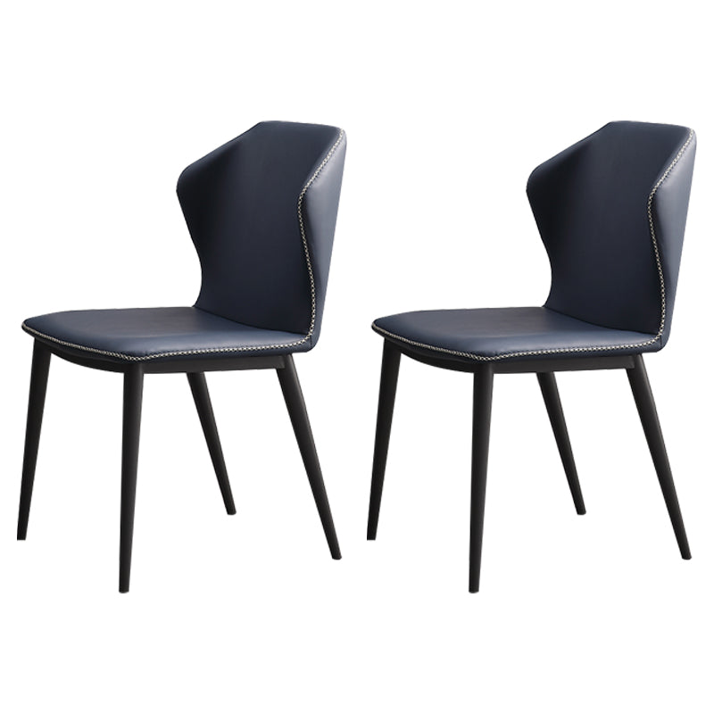 Silla de metal de cocina de estilo moderno Silla lateral sin brazos para comedor con respaldo orejero (juego de 2)