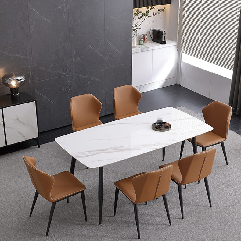 Silla de metal de cocina de estilo moderno Silla lateral sin brazos para comedor con respaldo orejero (juego de 2)
