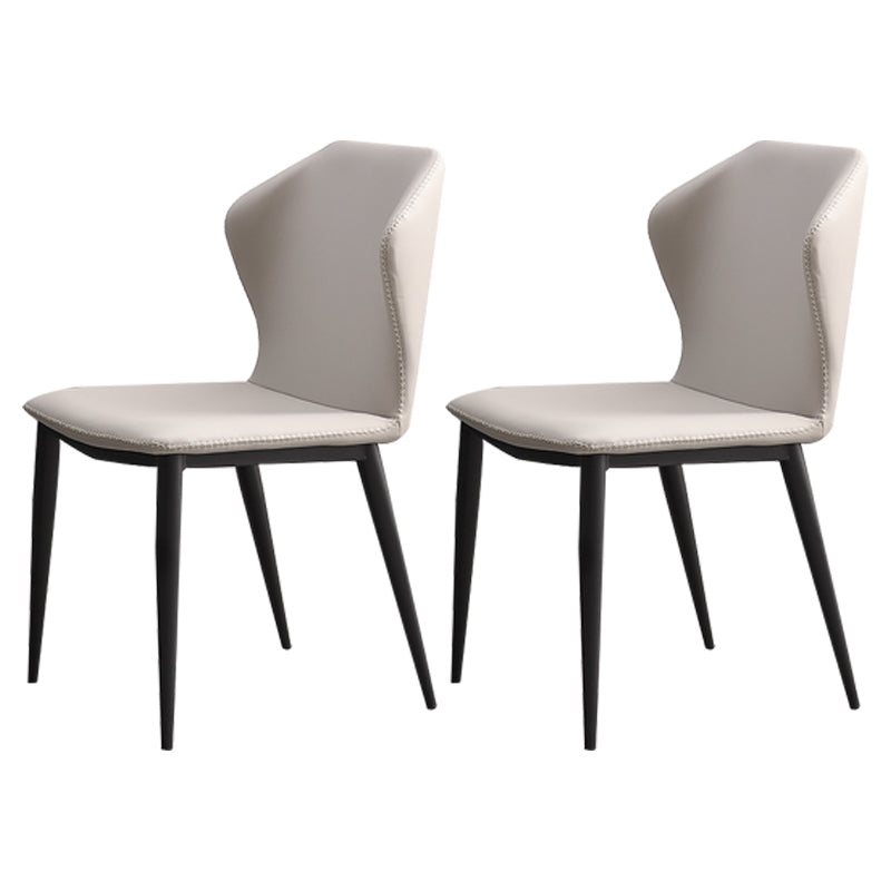 Silla de metal de cocina de estilo moderno Silla lateral sin brazos para comedor con respaldo orejero (juego de 2)