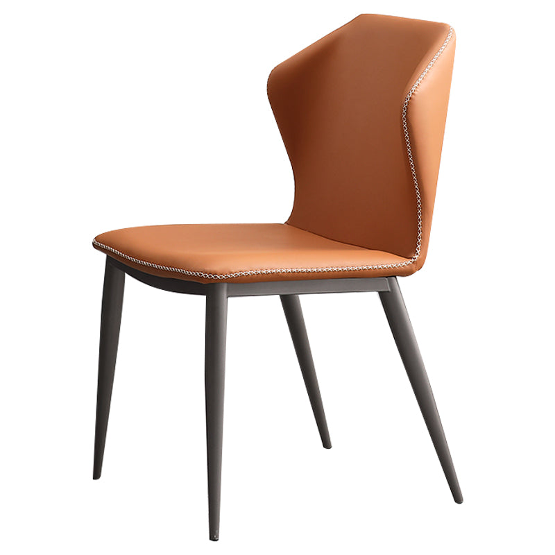 Silla de metal de cocina de estilo moderno Silla lateral sin brazos para comedor con respaldo orejero (juego de 2)