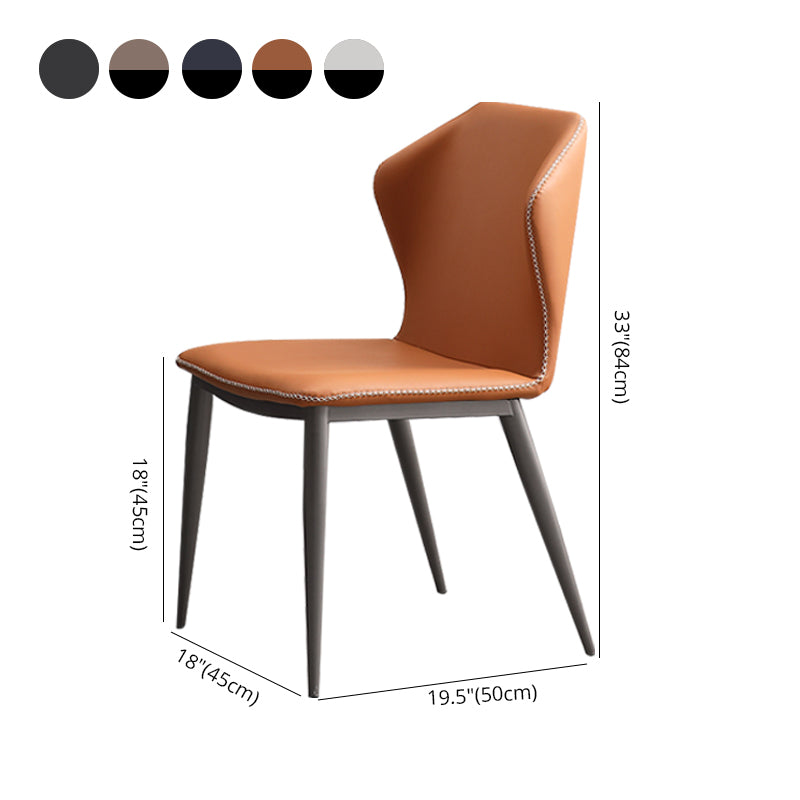 Silla de metal de cocina de estilo moderno Silla lateral sin brazos para comedor con respaldo orejero (juego de 2)