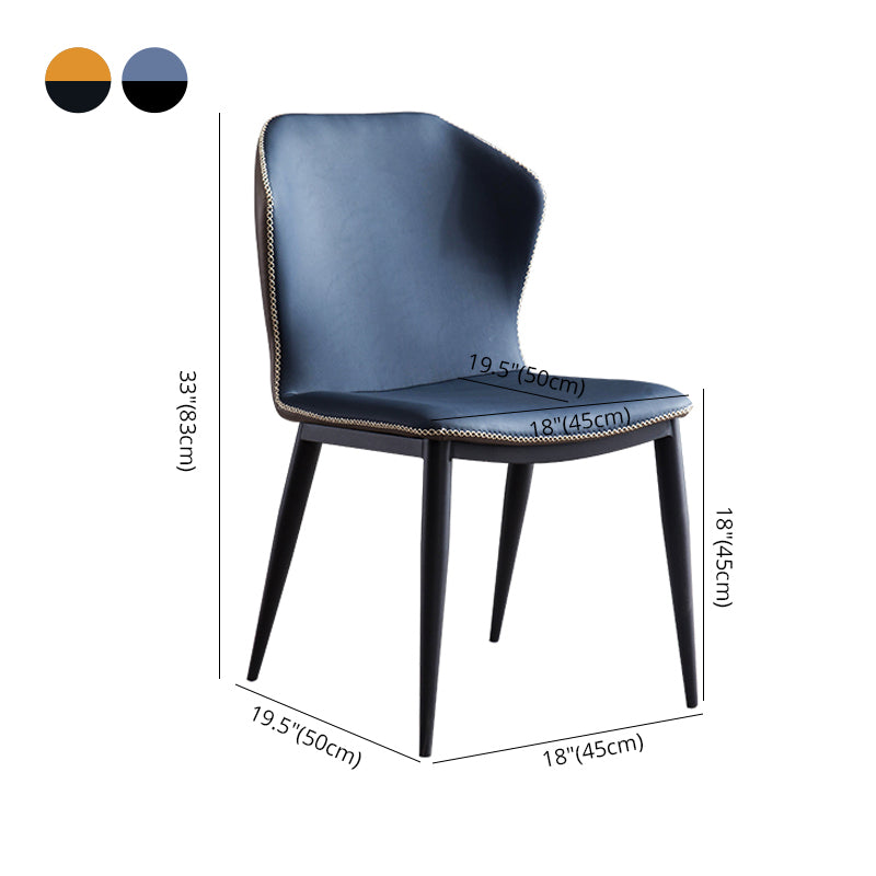 Silla de comedor de metal contemporánea, sin brazos, con respaldo para uso doméstico (juego de 2)