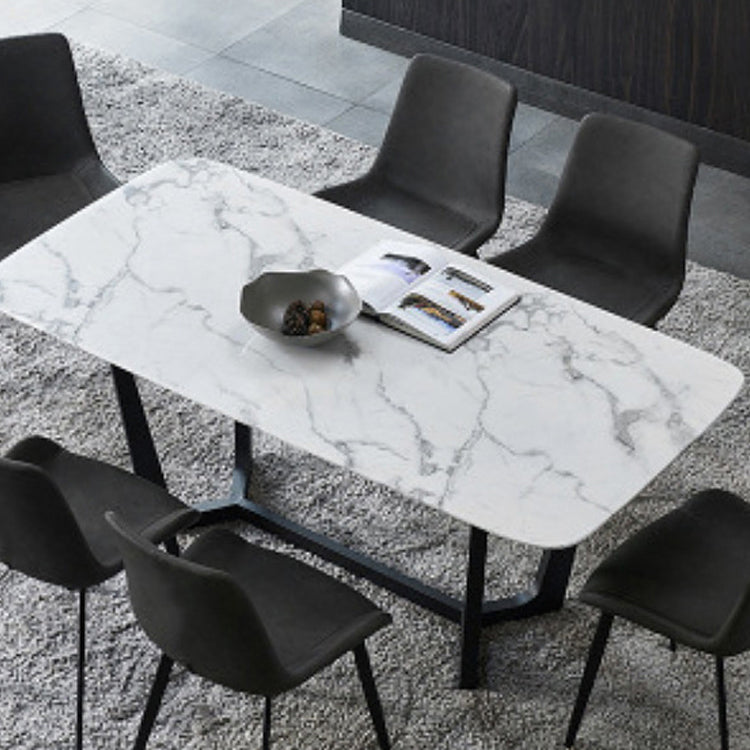 Silla auxiliar de cuero moderna para restaurante, silla de comedor con respaldo sólido (juego de 2)