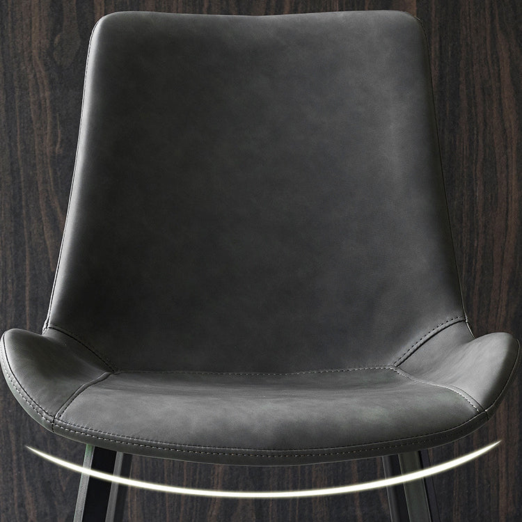 Silla auxiliar de cuero moderna para restaurante, silla de comedor con respaldo sólido (juego de 2)