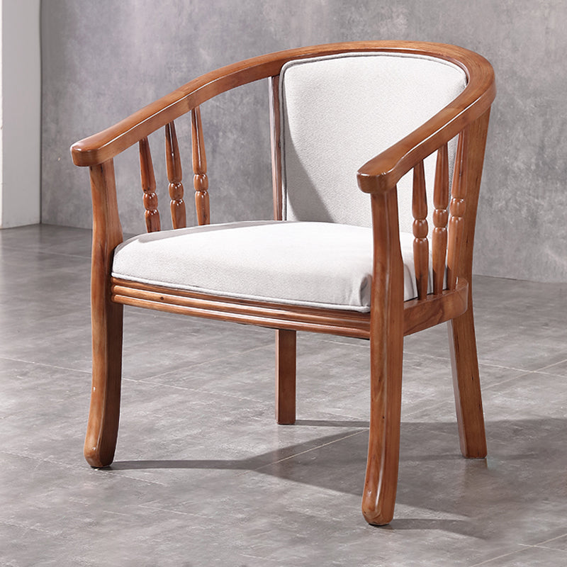 Sillas de comedor de madera tradicionales, silla de comedor de tela de lino para uso en restaurantes