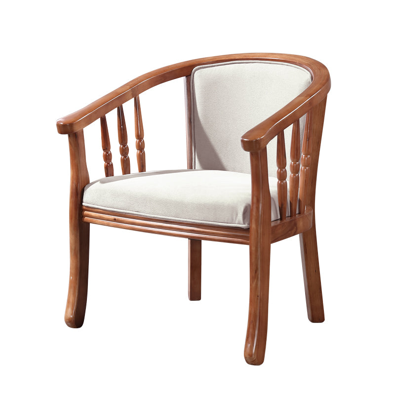 Sillas de comedor de madera tradicionales, silla de comedor de tela de lino para uso en restaurantes