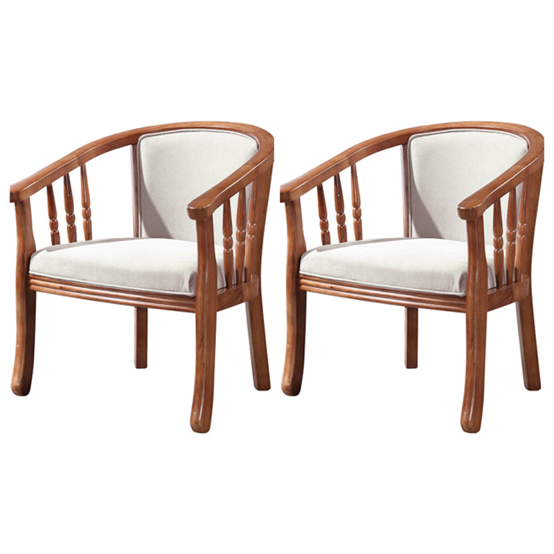 Sillas de comedor de madera tradicionales, silla de comedor de tela de lino para uso en restaurantes
