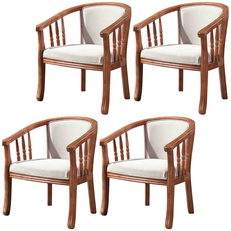 Sillas de comedor de madera tradicionales, silla de comedor de tela de lino para uso en restaurantes