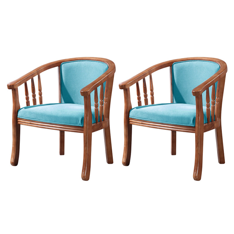 Sillas de comedor de madera tradicionales, silla de comedor de tela de lino para uso en restaurantes