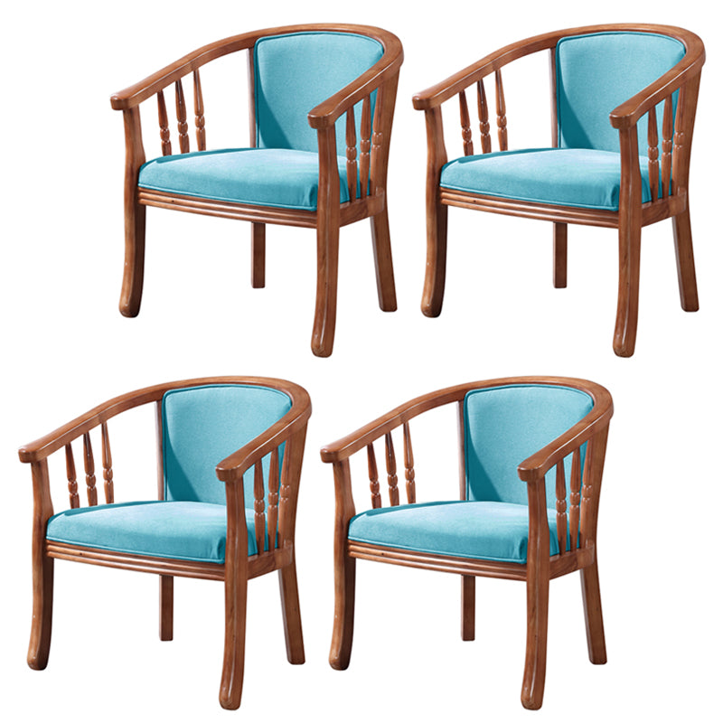 Sillas de comedor de madera tradicionales, silla de comedor de tela de lino para uso en restaurantes