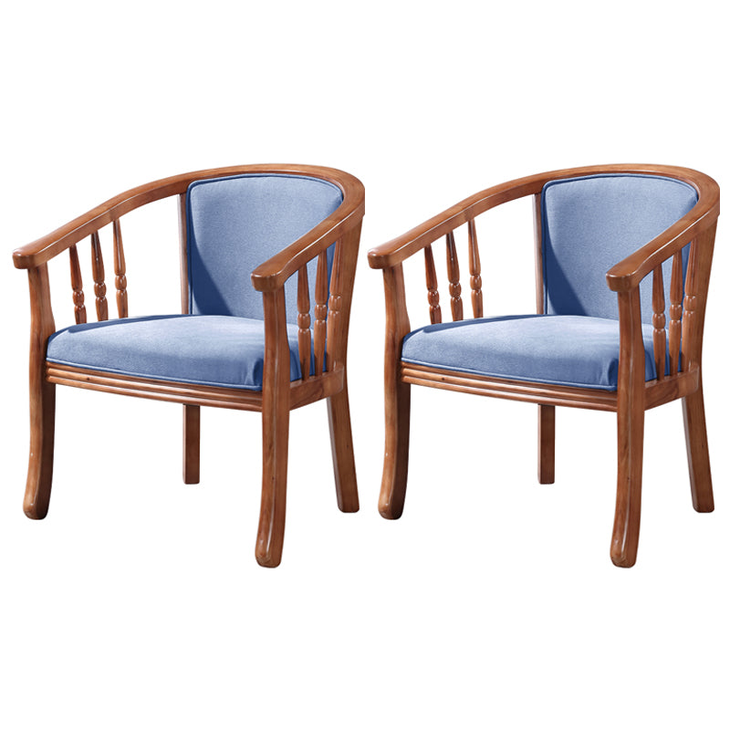Sillas de comedor de madera tradicionales, silla de comedor de tela de lino para uso en restaurantes