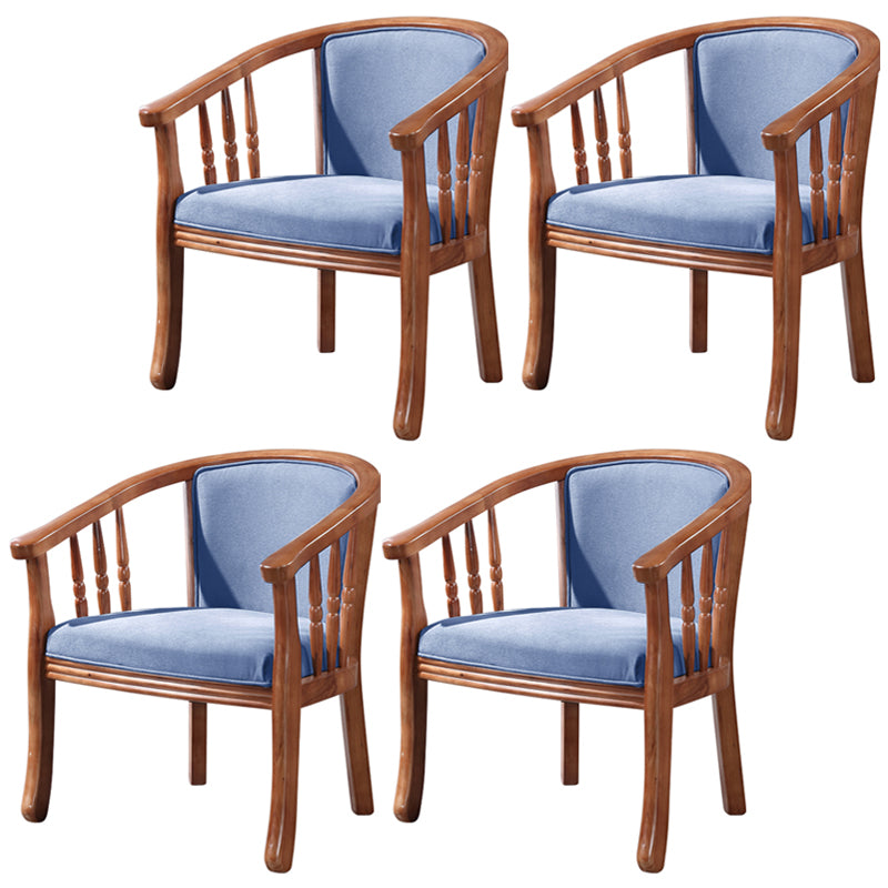 Sillas de comedor de madera tradicionales, silla de comedor de tela de lino para uso en restaurantes
