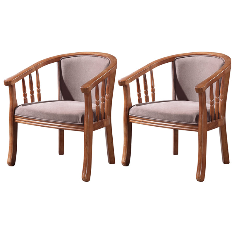 Sillas de comedor de madera tradicionales, silla de comedor de tela de lino para uso en restaurantes