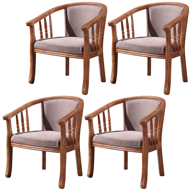 Sillas de comedor de madera tradicionales, silla de comedor de tela de lino para uso en restaurantes