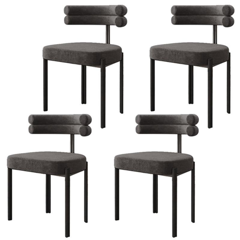 Silla lateral casera de estilo moderno Silla tapizada de comedor de diseño con respaldo abierto