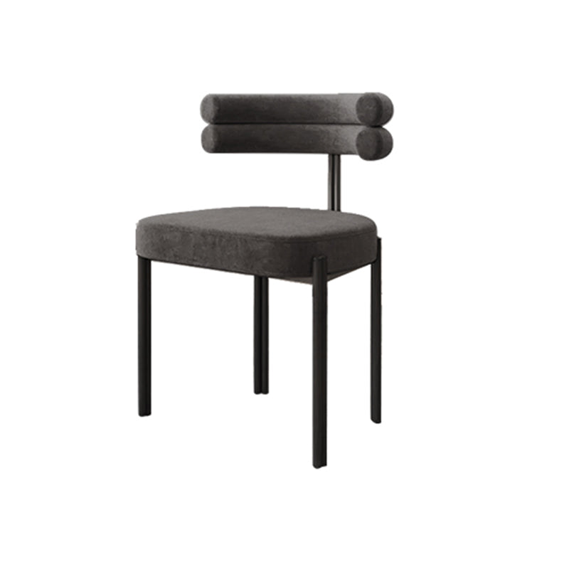 Silla lateral casera de estilo moderno Silla tapizada de comedor de diseño con respaldo abierto