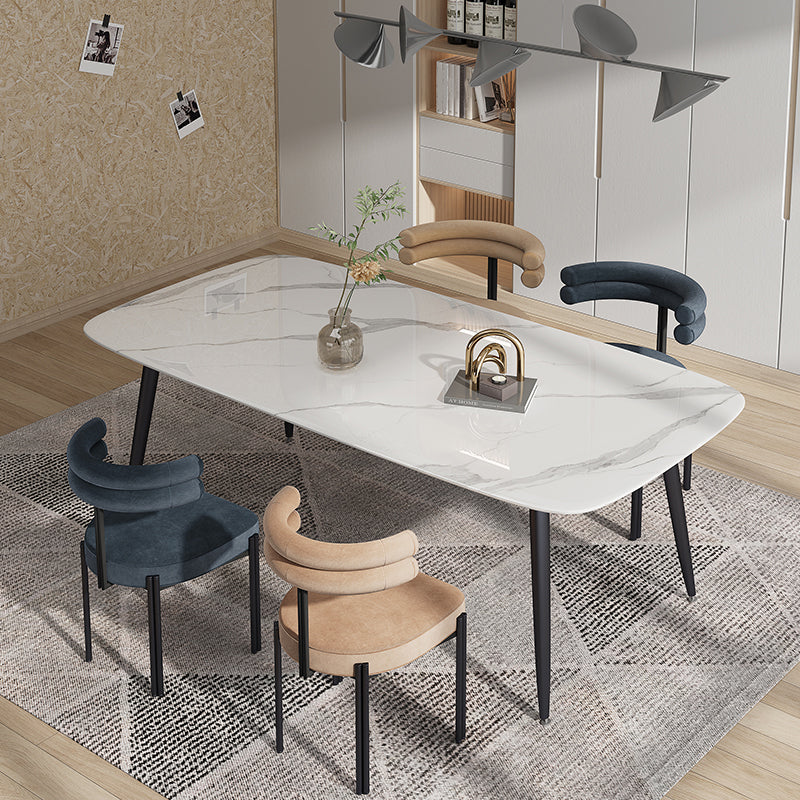 Silla lateral casera de estilo moderno Silla tapizada de comedor de diseño con respaldo abierto