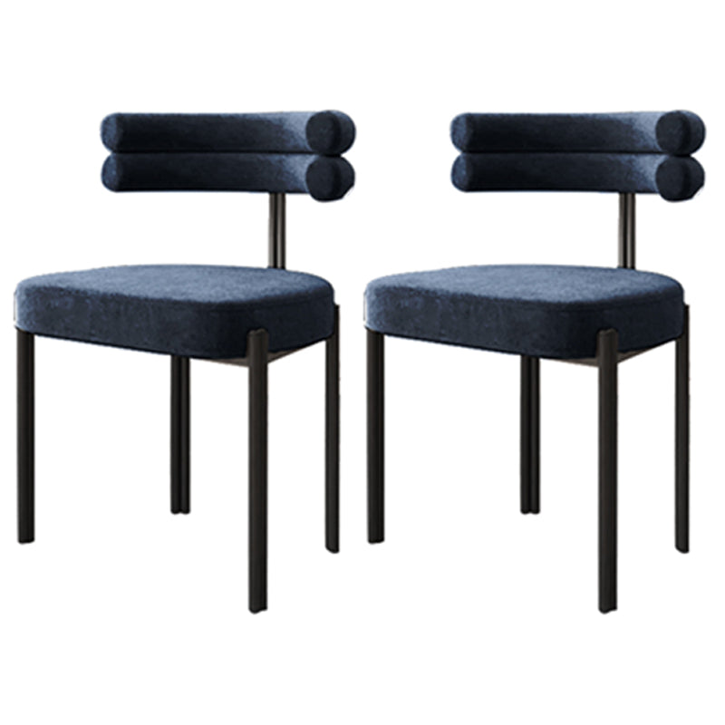 Silla lateral casera de estilo moderno Silla tapizada de comedor de diseño con respaldo abierto