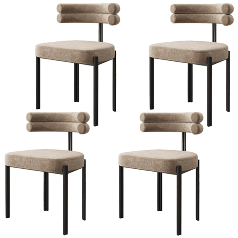 Silla lateral casera de estilo moderno Silla tapizada de comedor de diseño con respaldo abierto