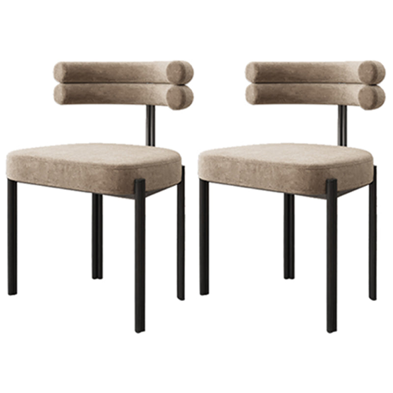 Silla lateral casera de estilo moderno Silla tapizada de comedor de diseño con respaldo abierto