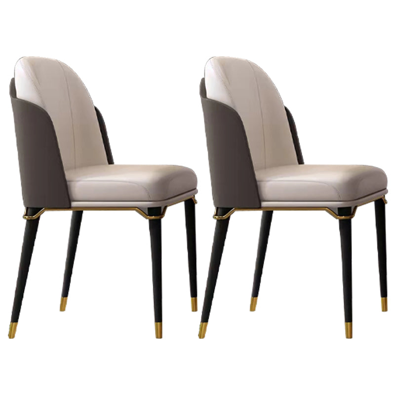 Inicio Sillas de comedor sin brazos Sillas laterales tapizadas con patas de madera (juego de 2)