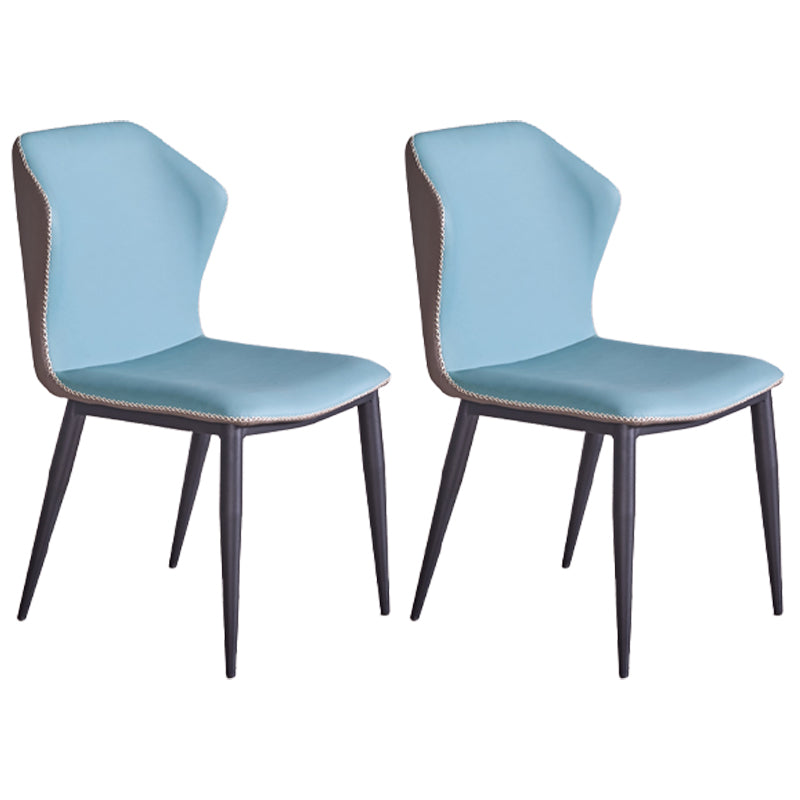 Inicio Sillas de comedor sin brazos Sillas laterales tapizadas con patas de metal (juego de 2)