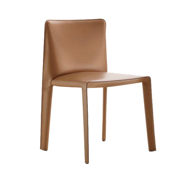 Silla auxiliar de cuero estilo diseñador, acabado mate, respaldo sólido, silla de comedor (juego de 2)