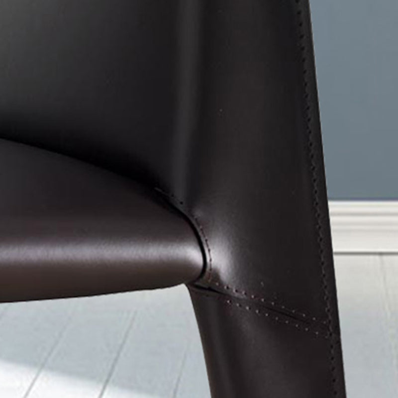 Silla auxiliar de cuero estilo diseñador, acabado mate, respaldo sólido, silla de comedor (juego de 2)