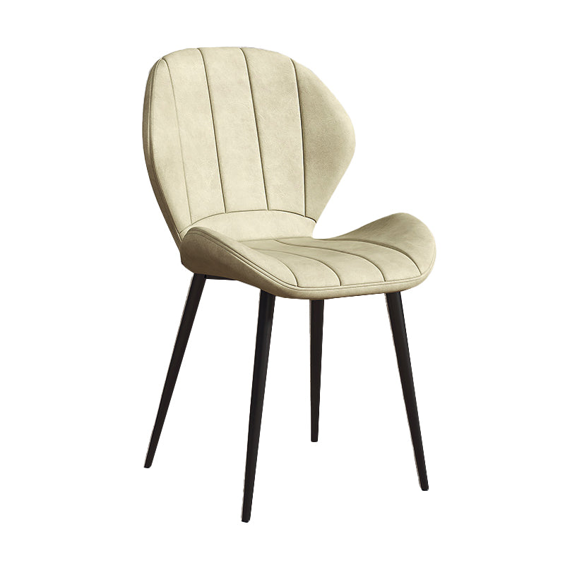 Silla lateral casera tapizada escandinava Silla de comedor con respaldo lateral y acabado mate