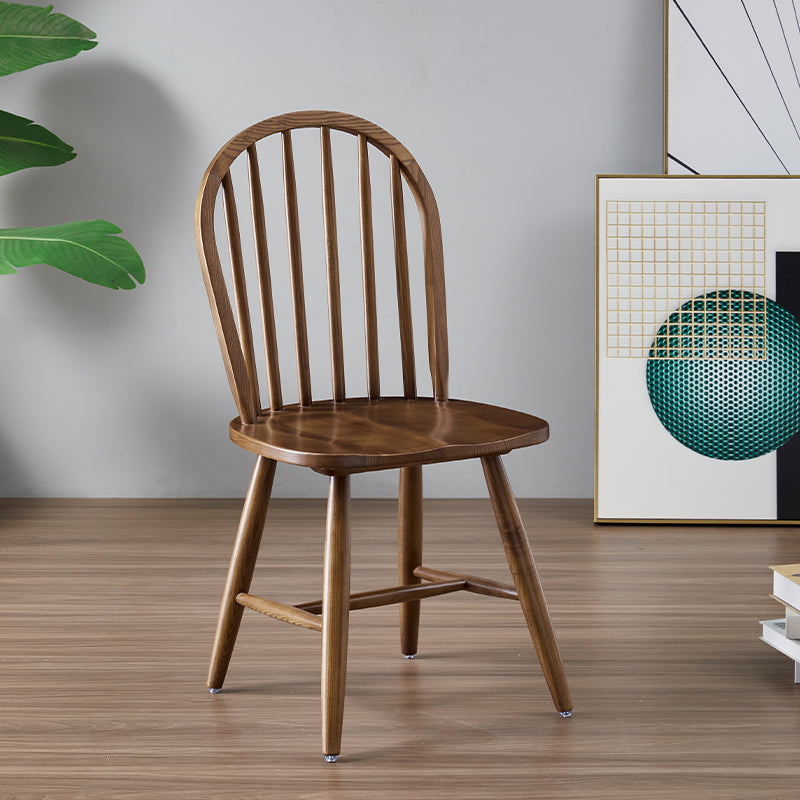 Silla de comedor de madera moderna, silla lateral Windsor sin brazos para uso doméstico