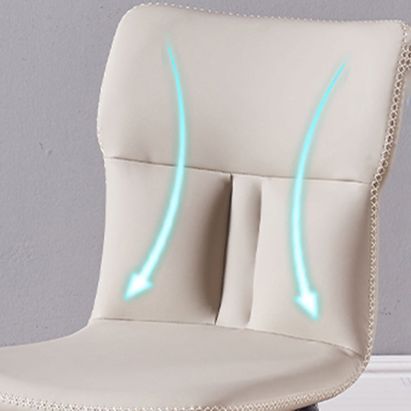 Chaise d'appoint contemporaine en cuir Chaise de salle à manger à dossier solide (Ensemble de 2)