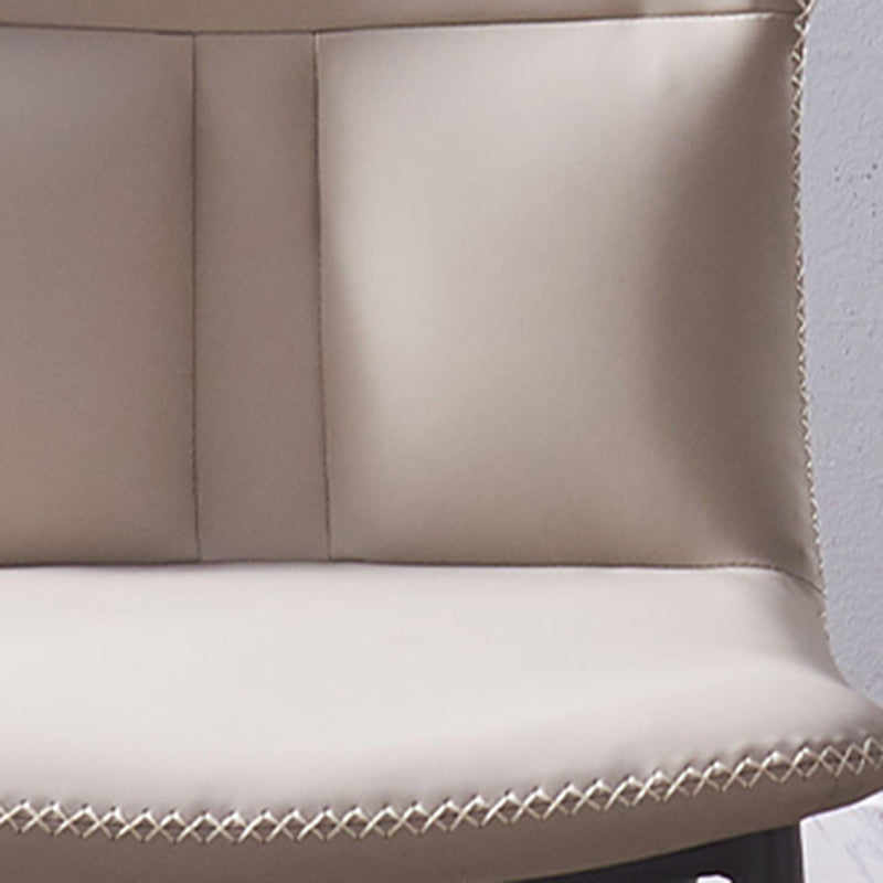 Chaise d'appoint contemporaine en cuir Chaise de salle à manger à dossier solide (Ensemble de 2)