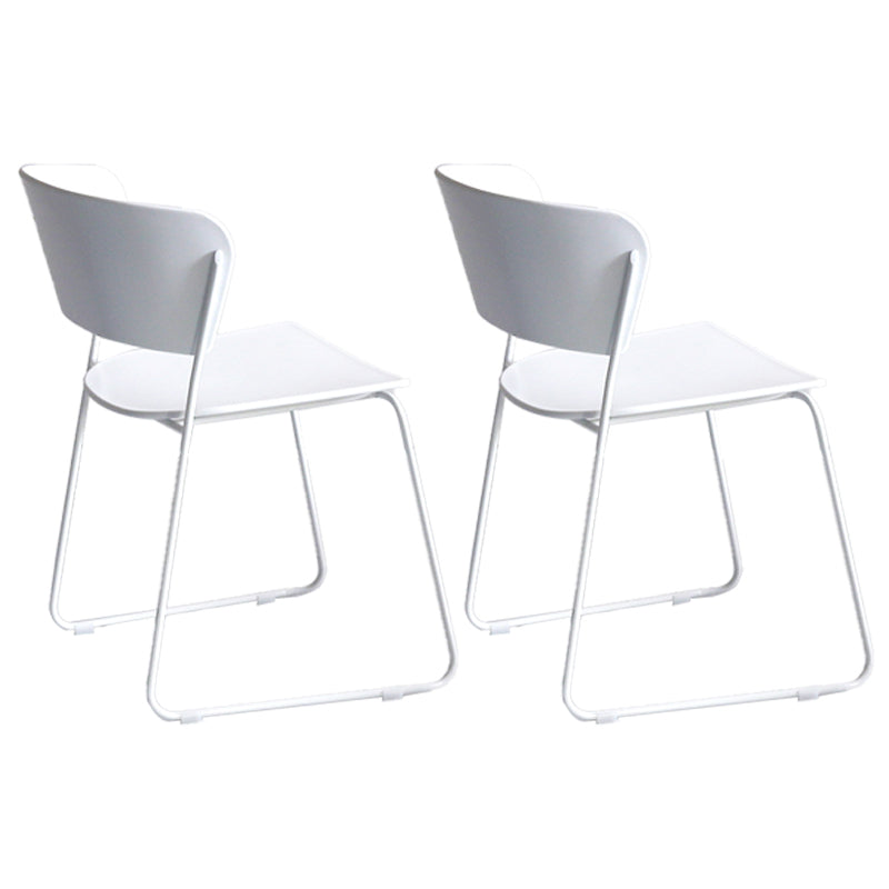 Chaise de salle à manger en métal de style contemporain Chaise de salle à manger sans accoudoirs (Ensemble de 2)