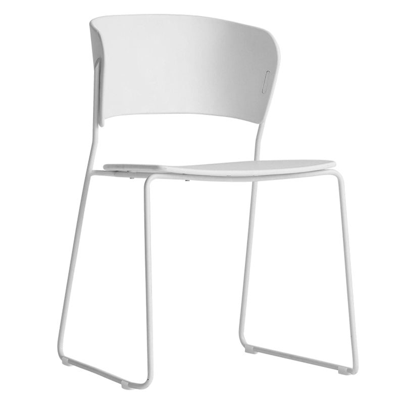 Chaise de salle à manger en métal de style contemporain Chaise de salle à manger sans accoudoirs (Ensemble de 2)