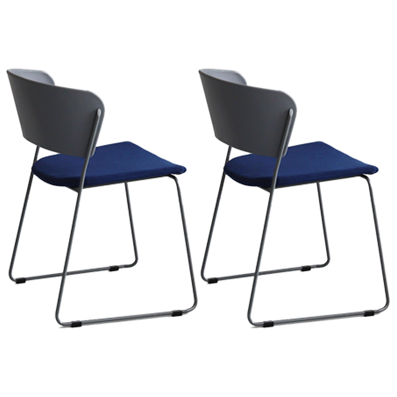 Chaise de salle à manger en métal de style contemporain Chaise de salle à manger sans accoudoirs (Ensemble de 2)