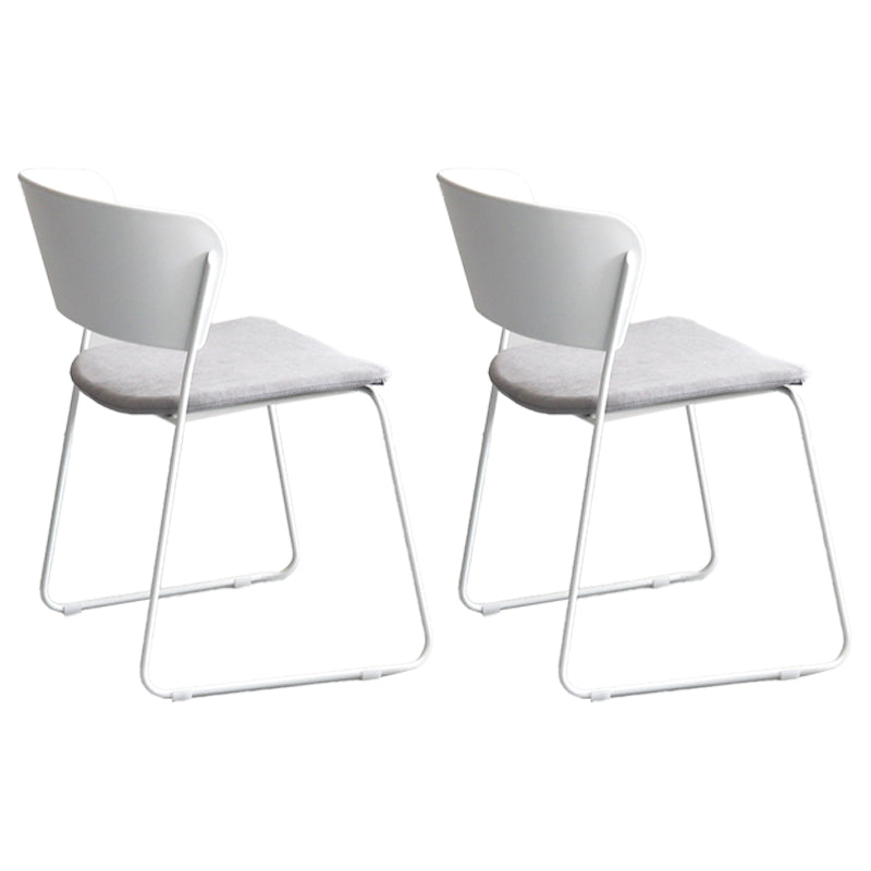Chaise de salle à manger en métal de style contemporain Chaise de salle à manger sans accoudoirs (Ensemble de 2)