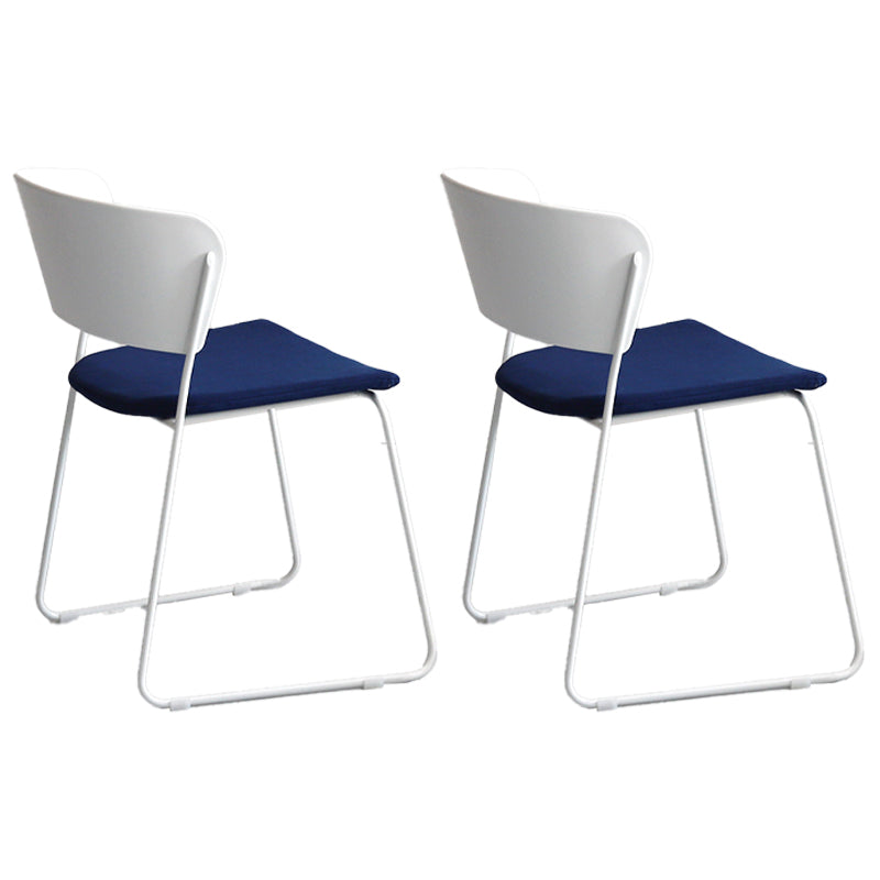 Chaise de salle à manger en métal de style contemporain Chaise de salle à manger sans accoudoirs (Ensemble de 2)